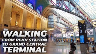 Walking NYC  Penn Station to Times Square amp Grand Central Terminal July 2021 [upl. by Noved]