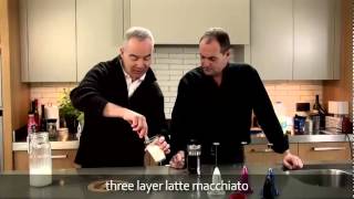 aerolatte  milk frother makes three layer caffè latte macchiato [upl. by Schwarz]