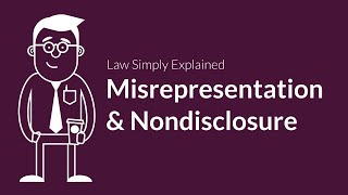 Misrepresentation and Nondisclosure  Contracts  Defenses amp Excuses [upl. by Bonnice]