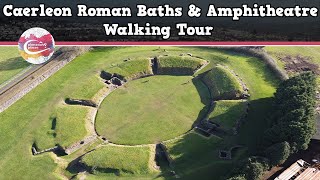 CAERLEON ROMAN BATHS amp AMPHITHEATRE WALES  Walking Tour  Pinned on Places [upl. by Soilisav378]